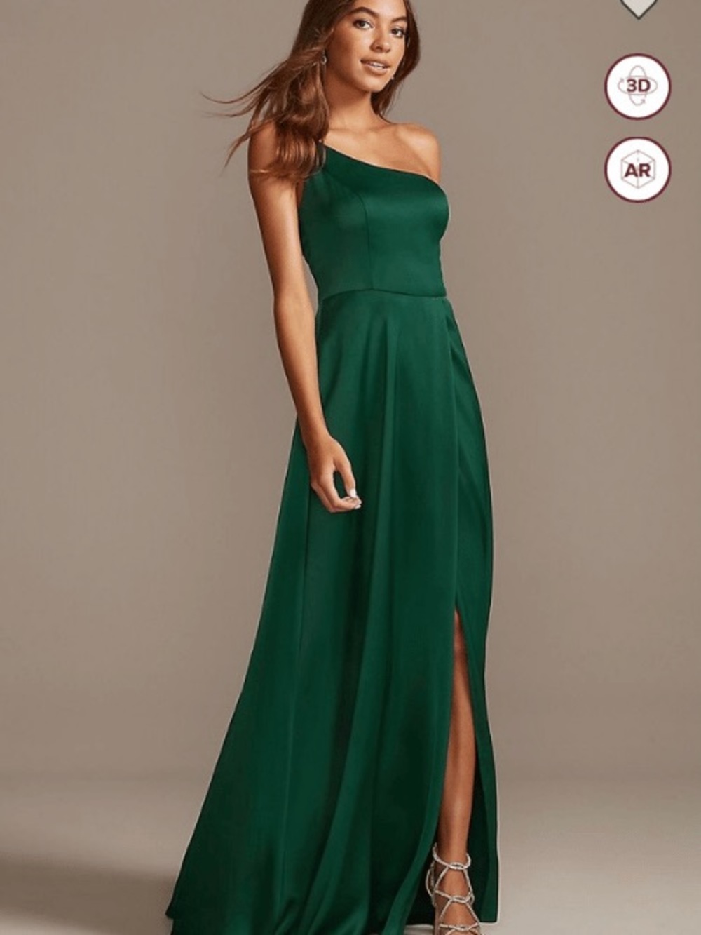 Crepe-Back Satin One-Shoulder Dress
STYLE# F20099